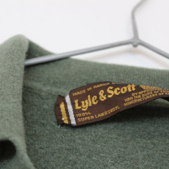Lyle & Scott Sage Green 100% Super Lambswool Cardigan – Size XS
