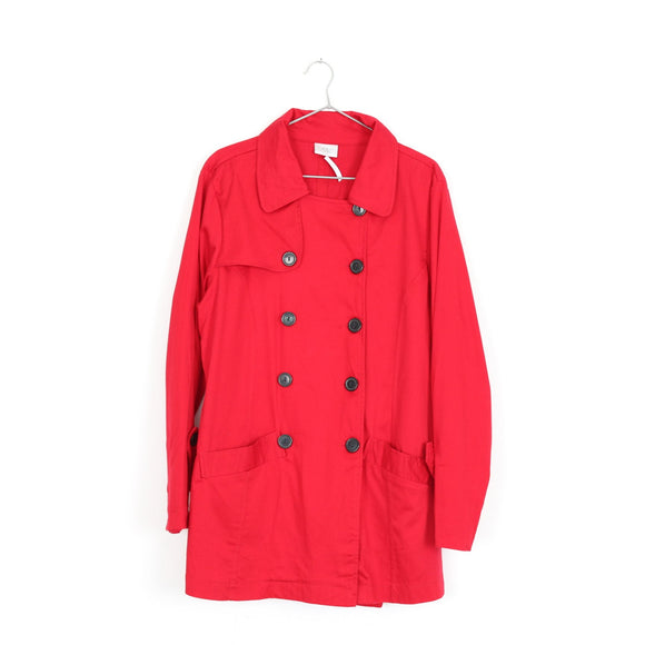 Red Stretch Trench Coat – Size 14