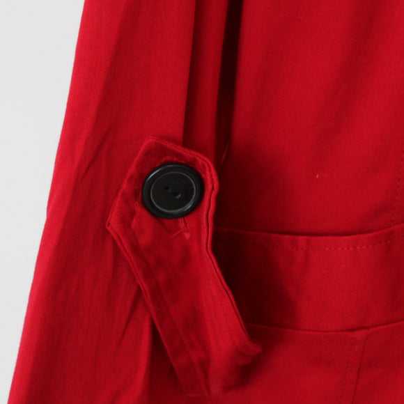 Red Stretch Trench Coat – Size 14