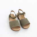 Hotter Khaki Suede Ankle Strap Flat Sandals – Size 6.5-4