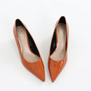 Zara Burnt Orange Patent Leather Pointed-Toe Stiletto Pumps – Size 39-2