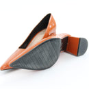 Zara Burnt Orange Patent Leather Pointed-Toe Stiletto Pumps – Size 39-4