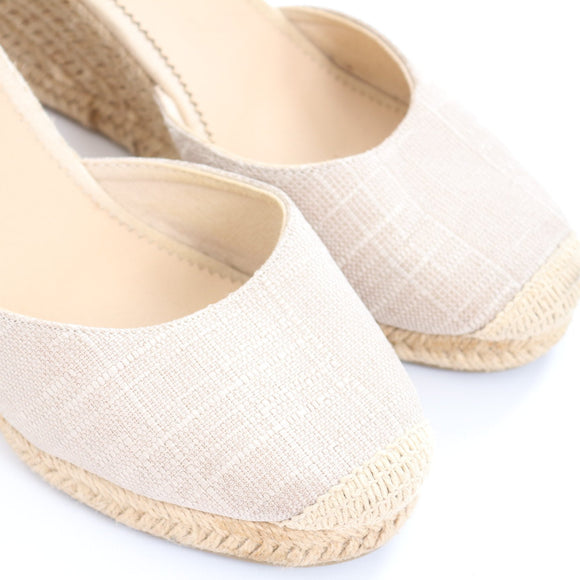 Woolworths Cream Lace-Up Ribbon Tie Espadrilles – Size 7