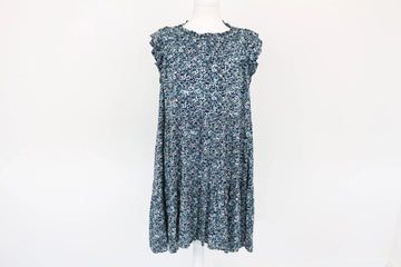 Blue Floral Tiered Midi Dress | Size M | Pre-Loved