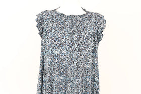 Blue floral flowy tiered dress - M - 0