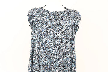 Blue Floral Tiered Midi Dress | Size M | Pre-Loved - 0