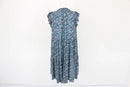 Blue floral flowy tiered dress - M-4