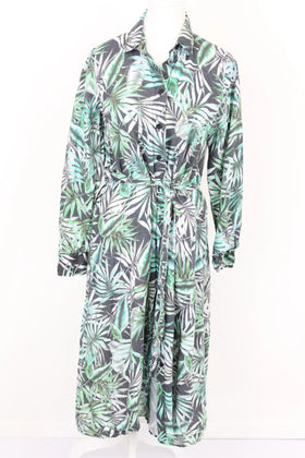 Trenery French linen tropical printed midi button-up dress - 8 - 0