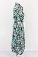 Trenery French linen tropical printed midi button-up dress - 8-3