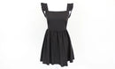 Black mini dress with ruffled sleeves - S-1