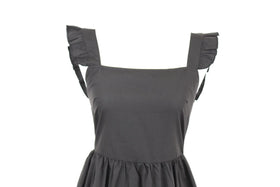 Black mini dress with ruffled sleeves - S - 0