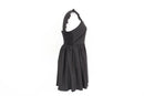 Black mini dress with ruffled sleeves - S-3