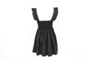 Black mini dress with ruffled sleeves - S-4