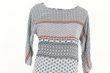 Woolworths White, Black & Red Patterned Dress | Size 6 | Pre-Loved - 0