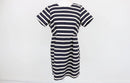 H&M white and navy stripe satin mini dress - 14-1