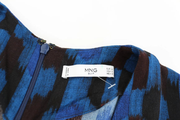 MANGO blue and black long sleeve jumpsuit - M