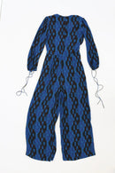 MANGO blue and black long sleeve jumpsuit - M-3