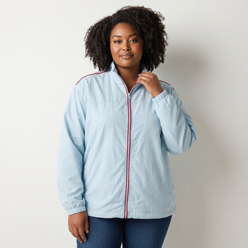 Baby Blue Striped Sports Jacket | Size XL | Pre-Loved