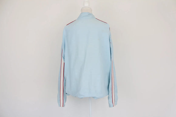 Baby blue with red and white stripes sports jacket - XL