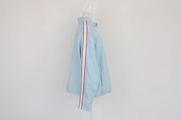 Baby blue with red and white stripes sports jacket - XL
