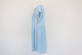 Old Khaki lightweight faded demin dress with embroidery details - 12 - 0