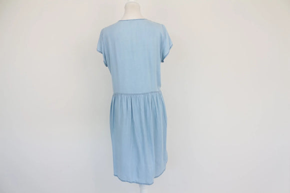 Old Khaki lightweight faded demin dress with embroidery details - 12
