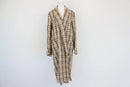 Cream coat with brown and yellow check pattern - L-1