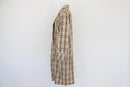 Cream coat with brown and yellow check pattern - L-2