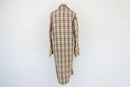 Cream coat with brown and yellow check pattern - L-3