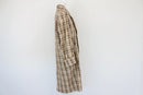 Cream coat with brown and yellow check pattern - L-4