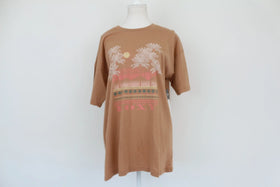 Roxy brown t-shirt with palm tree print - XS