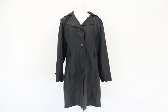 Black soft touch trench coat - no belt - 14