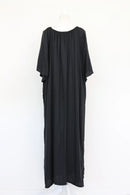 Earthaddict linen black midi dress-3