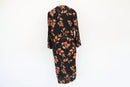 David Jones black long sleeve dress with orange leaf details-3