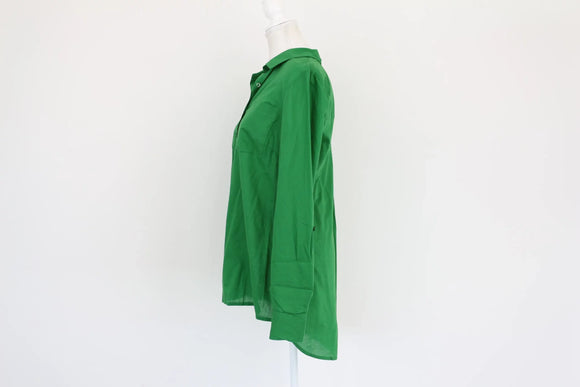 Green 100% cotton long sleeve green shirt