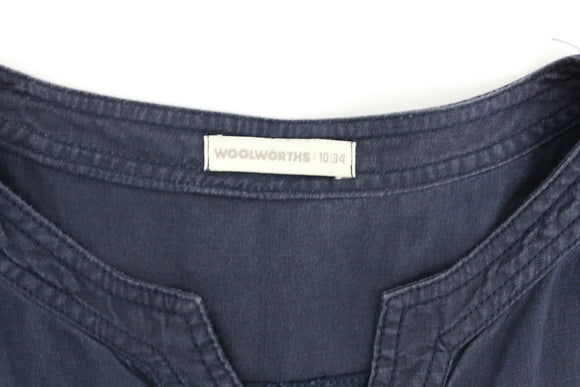 Woolworths navy linen dress - 10