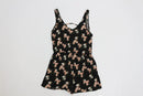 Real woman black floral playsuit - S-3
