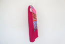 Bright pink floral satin dress - 34-4