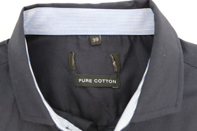 Navy pure cotton long sleeve shirt - 0