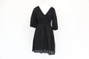 Cotton On black crepe v-neck dress - XS-1