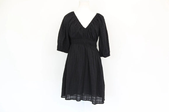 Cotton On black crepe v-neck dress - XS