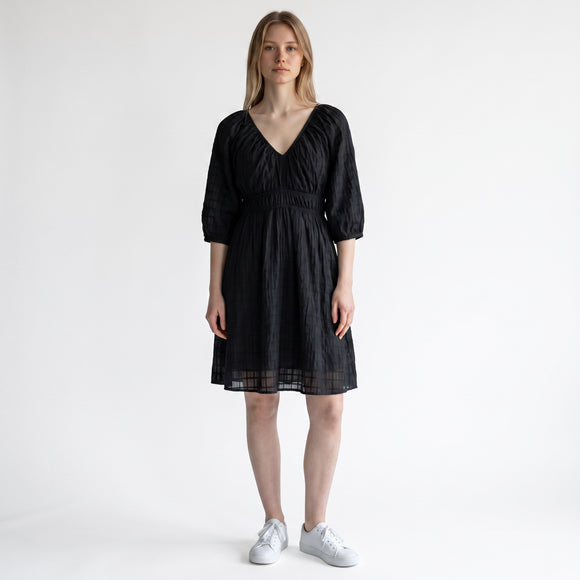 Cotton On Black Crepe V-Neck Dress | Size XS | Pre-Loved