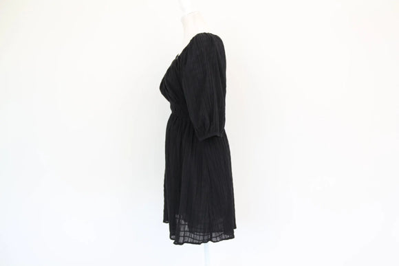 Cotton On black crepe v-neck dress - XS