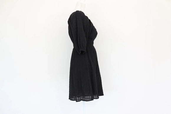 Cotton On black crepe v-neck dress - XS