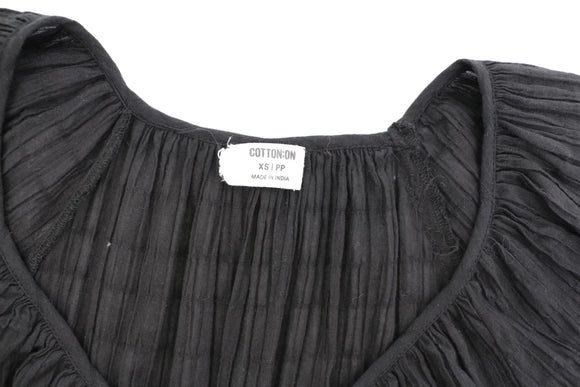 Cotton On black crepe v-neck dress - XS