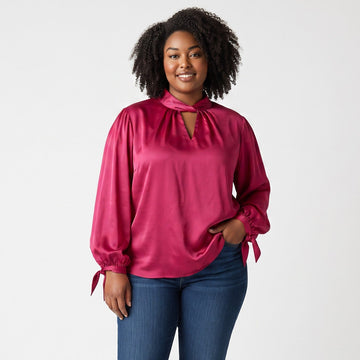 Truworths Cerise Pink Satin Blouse | Sizes 40–46 | Brand New
