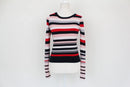H&M pink, navy, white and red knitted jumper - S-1
