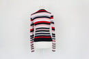 H&M pink, navy, white and red knitted jumper - S-3