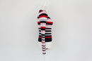 H&M pink, navy, white and red knitted jumper - S-4