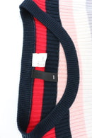 H&M pink, navy, white and red knitted jumper - S-5